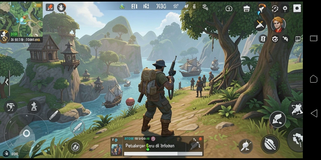 Screenshot menampilkan petualangan seru dalam dunia terbuka ATOM138.