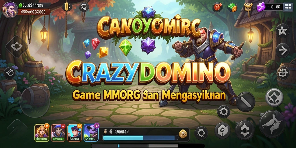 Tampilan gameplay menakjubkan di CRAZYDOMINO dengan karakter yang beraksi.
