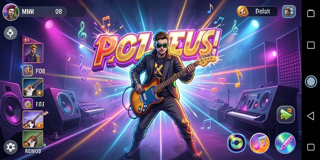 Screenshot F08 menampilkan gameplay seru dan interaktif dari aplikasi musik.