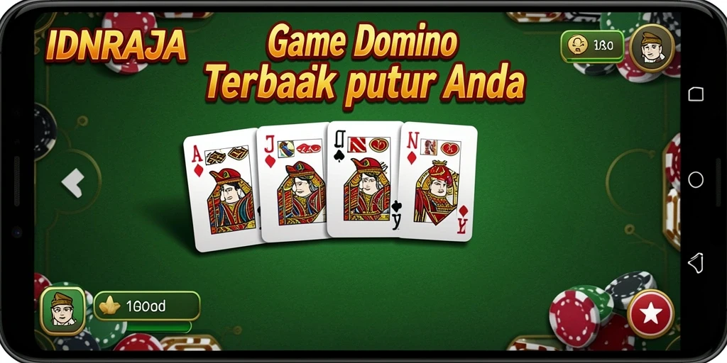 Screenshot gameplay IDNRAJA yang menunjukkan suasana permainan domino.