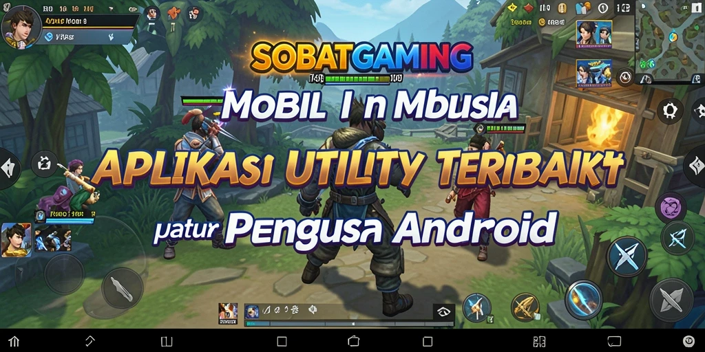Tampilan antarmuka aplikasi SOBATGAMING dengan fitur-fitur utilitasnya.