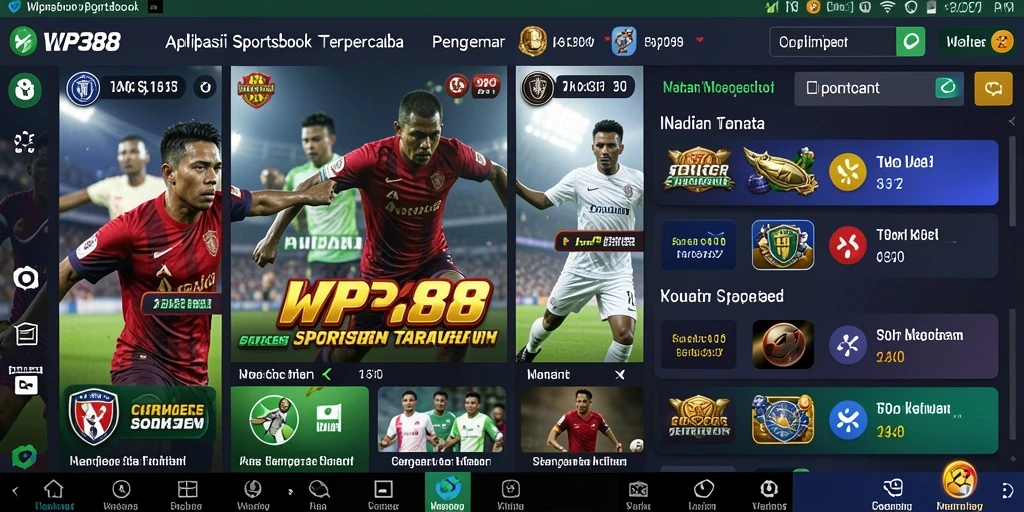 Screenshot gameplay WP888 menampilkan taruhan dalam acara olahraga langsung.